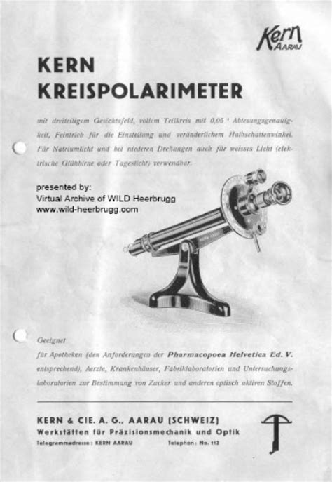 kern aarau polarimeter no66981|User instructions Polarimeter .